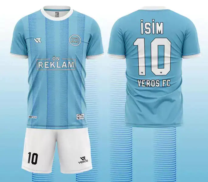 Turkuaz Mavi Desenli Halı Saha Forması VF000106