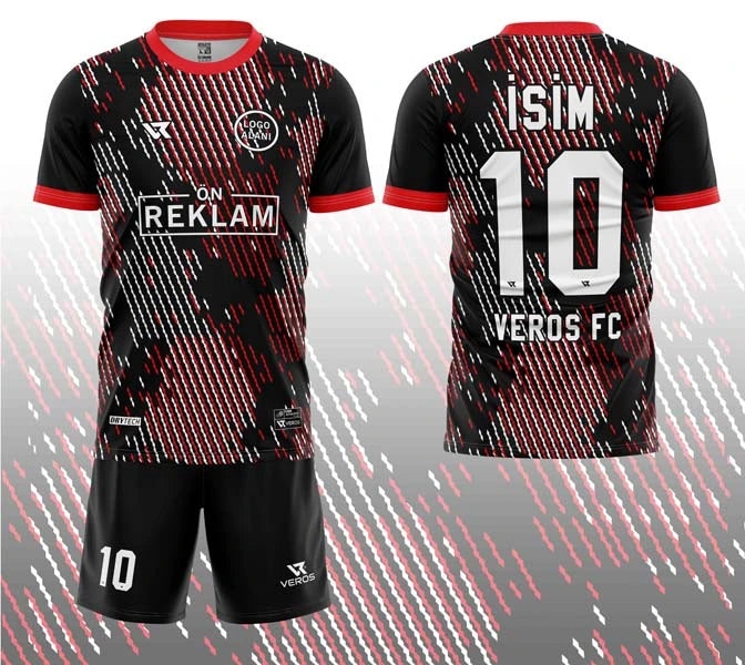 Kırmızı Beyaz Desenli Halı Saha Forması VF00026
