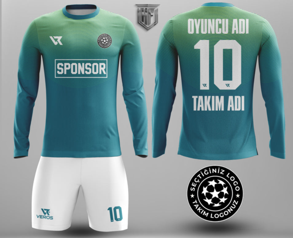 Degrade Yeşil Mavi Kaleci Forması – Kişiye Özel Dijital Baskı | VRS-GK5