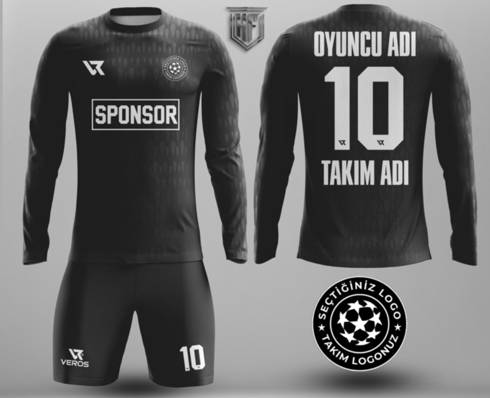 Siyah Jakar Desenli Kaleci Forması – Kişiye Özel Dijital Baskı | VRS-GK7