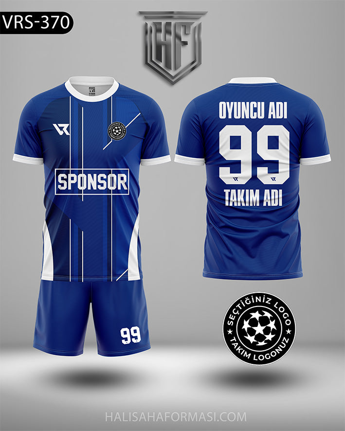 Mavi Beyaz Modern Çizgili Halı Saha Futbol Forması – VRS-370