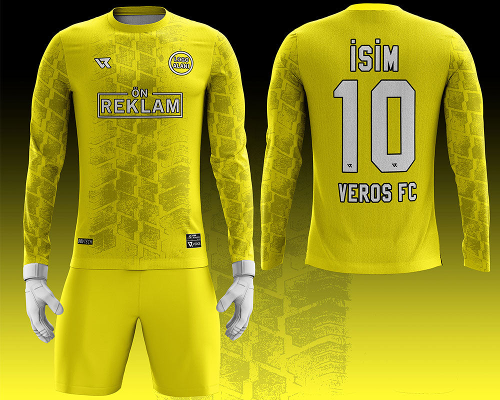 Sarı Kaleci Forması Siyah Desenli Uzun Kollu VFK0010