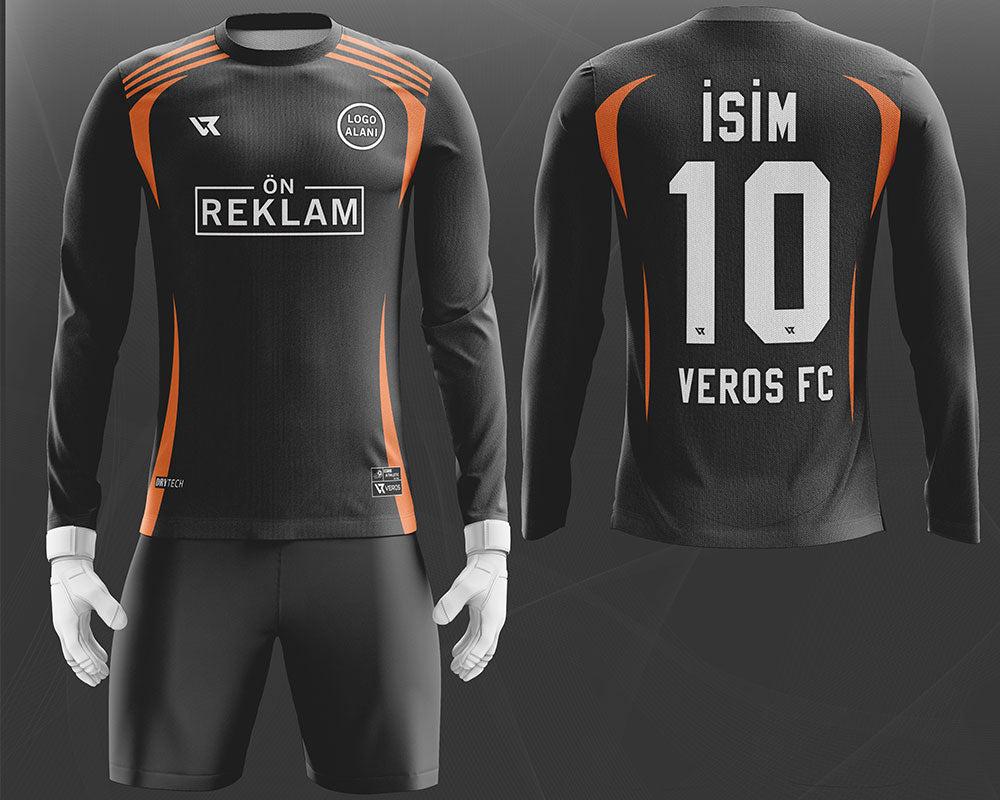 Siyah Kaleci Forması Turuncu Desenli VFK0012
