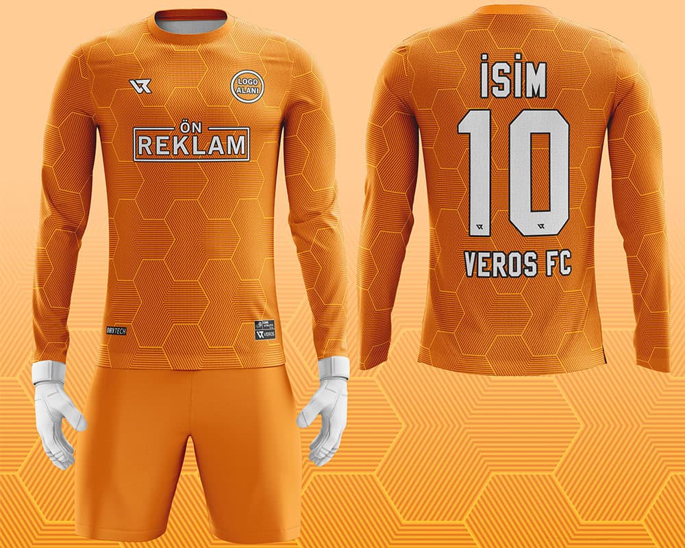 Turuncu Kaleci Forması Petek Desen VFK0007