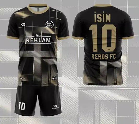 Siyah Desenli Halı Saha Forması VF000112