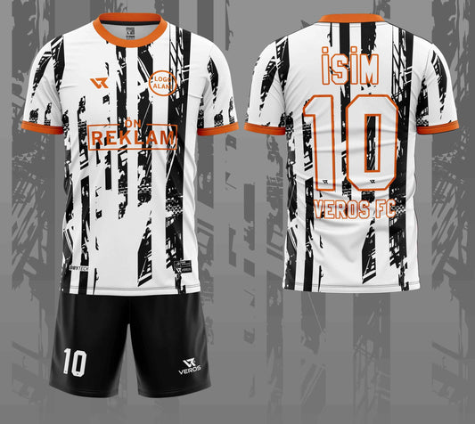 Siyah Beyaz Desenli Halı Saha Forması VF00012