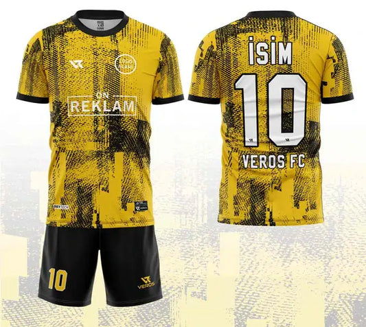 Sarı Siyah Desenli Halı Saha Forması VF00018