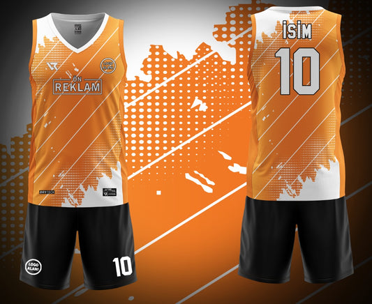 Turuncu Çizgili Basketbol Forması VF00050
