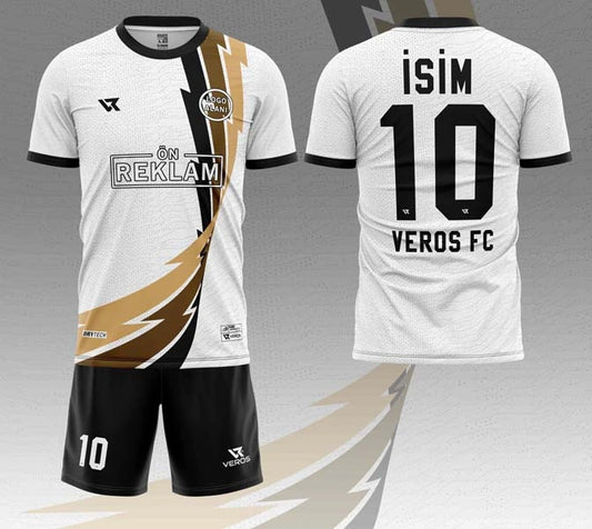 Beyaz Nokta Desenli Halı Saha Forması VF000441