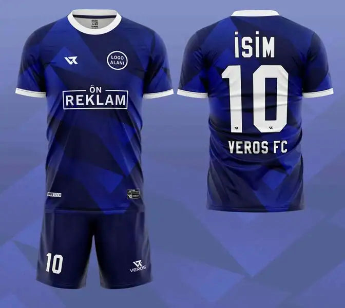 Mavi Lacivert Desenli Halı Saha Forması VF00054