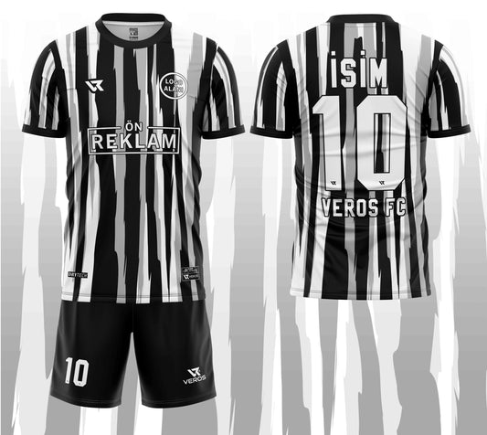 Siyah Gri Desenli Halı Saha Forması VF000881