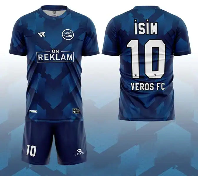 Mavi Çizgi Desenli Halı Saha Forması VF00089