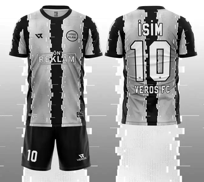 Siyah Gri Beyaz Nokta Desenli Halı Saha Forması VF00090