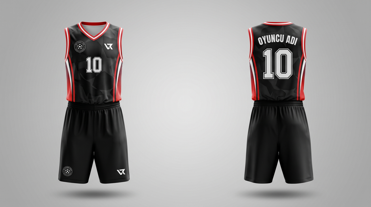 Siyah Gölge Desenli Basketbol Forması