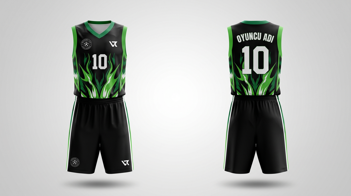 Filiz Desenli Basketbol Forması