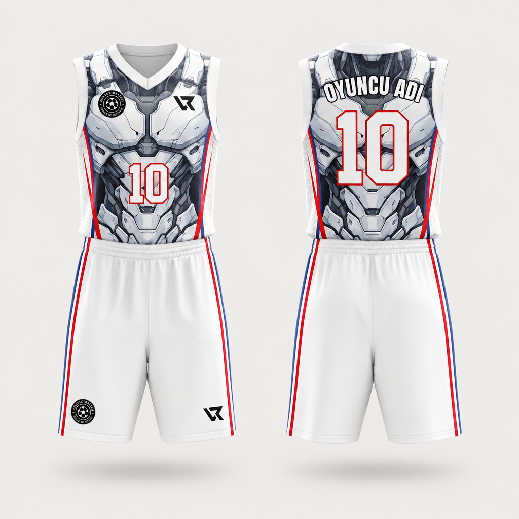Mecha Desenli Basketbol Forması - ön ve arka görünüm