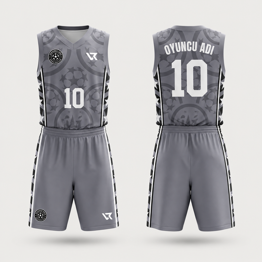 Yıldız Çarkı Desenli Basketbol Forması - ön ve arka görünüm
