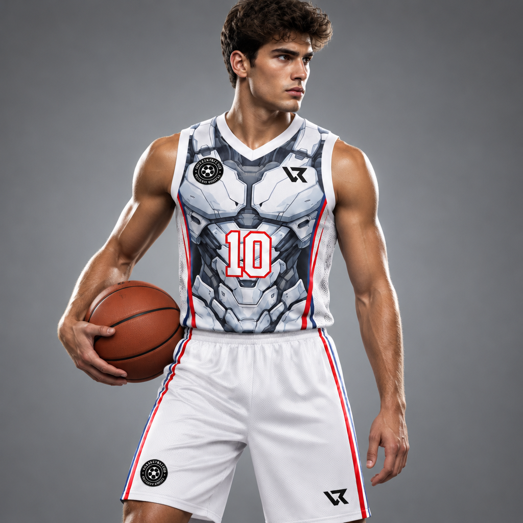 Mecha Desenli Basketbol Forması - sporcu üzerinde