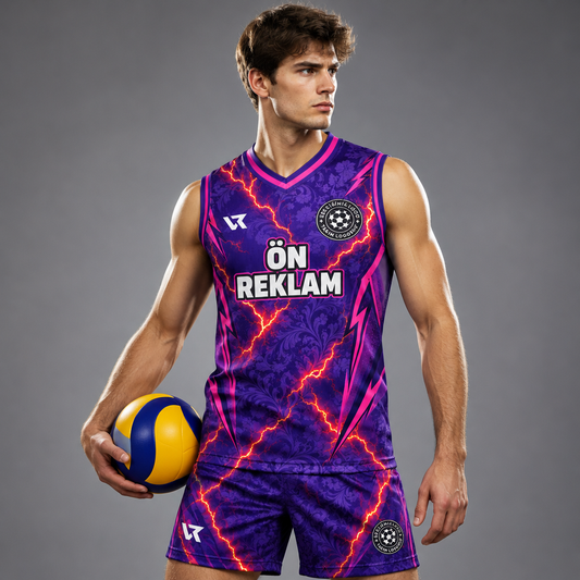 VEROS Violet Storm Voleybol Forması - sporcu üzerinde