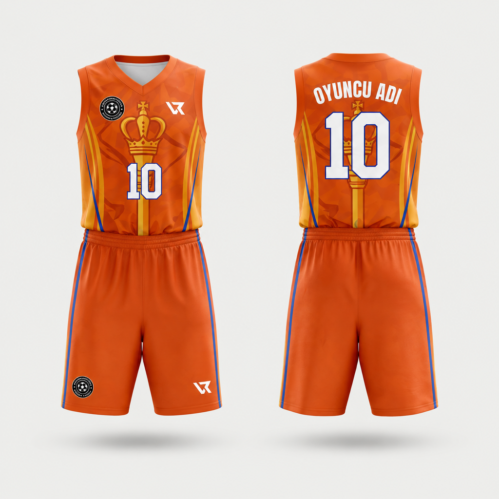 Asa Desenli Basketbol Forması VB-AI014 - ön ve arka görünüm