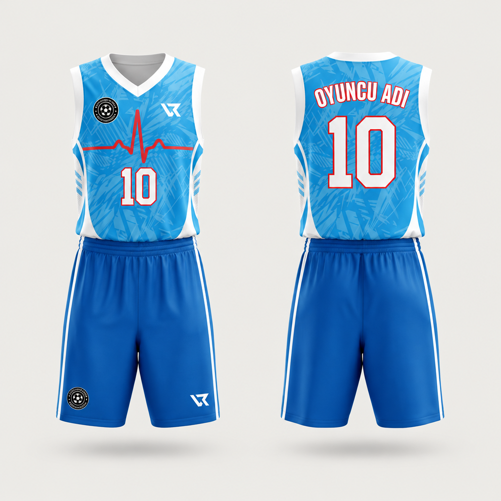 Işık Hüzmesi Desenli Basketbol Forması VB-AI009 - ön ve arka görünüm