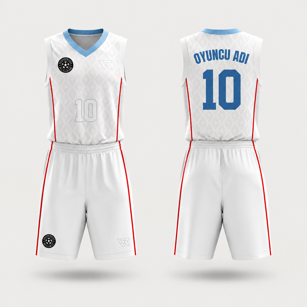 Elmas Desenli Basketbol Forması VB-AI008 - ön ve arka görünüm