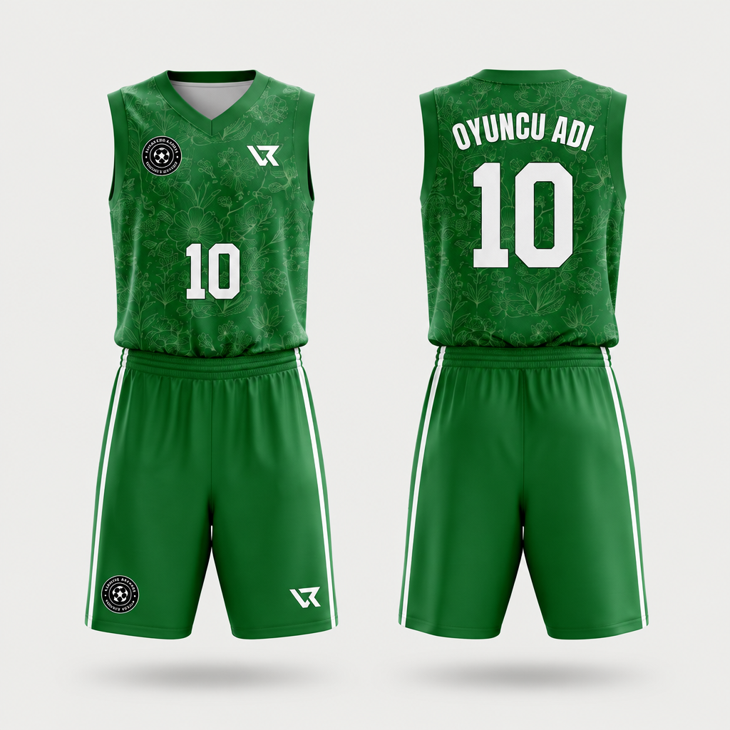 Kalp Desenli Basketbol Forması VB-AI025 - ön ve arka görünüm