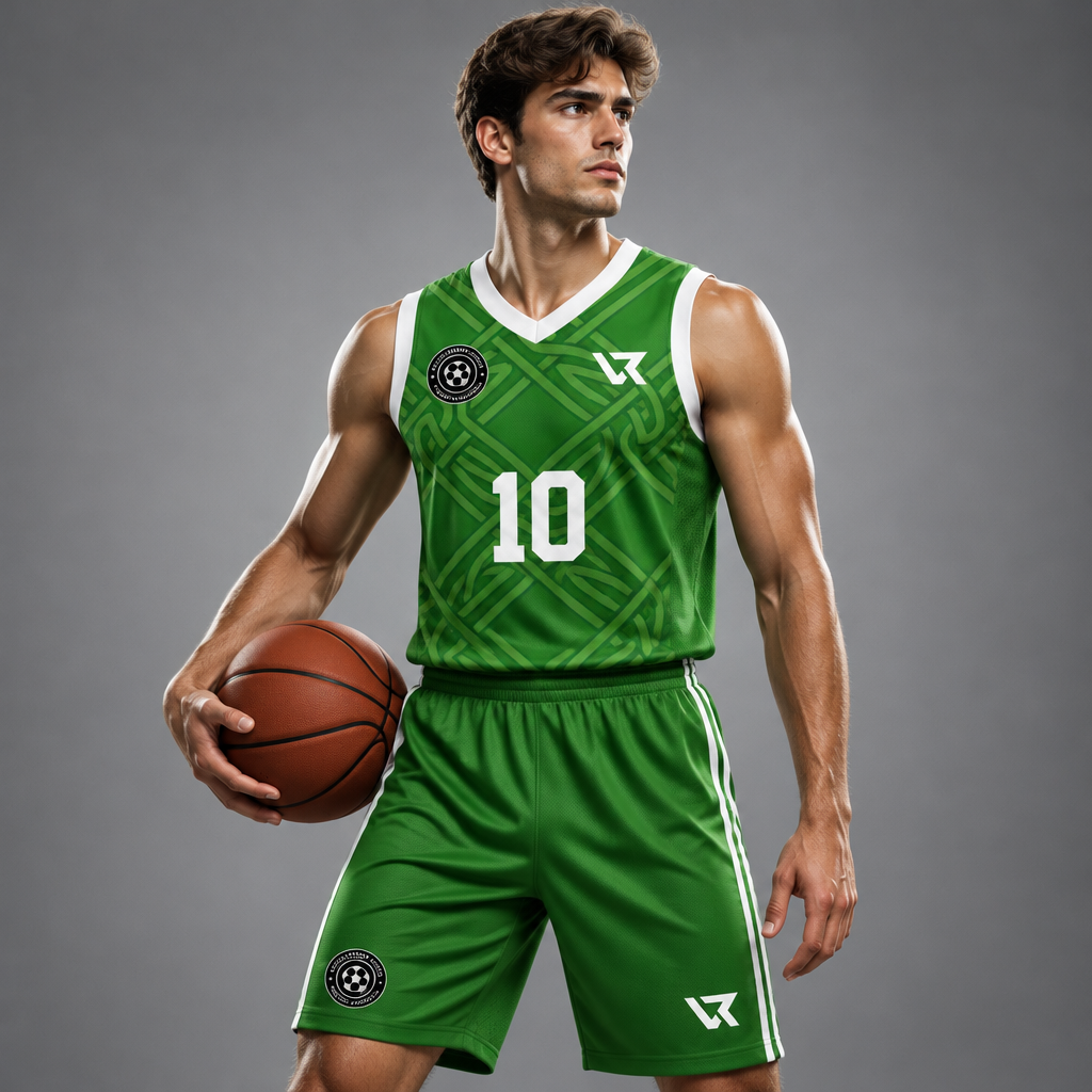 Düğüm Desenli Basketbol Forması VB-AI017 - sporcu üzerinde