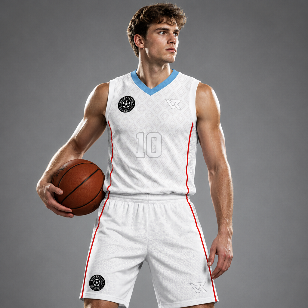 Elmas Desenli Basketbol Forması VB-AI008 - sporcu üzerinde