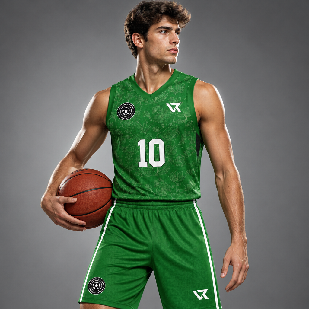 Kalp Desenli Basketbol Forması VB-AI025 - sporcu üzerinde