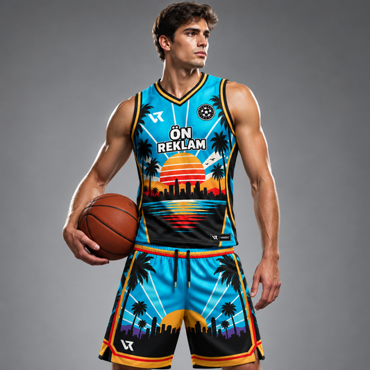 VEROS Sunset Dynasty Basketbol Forma Takımı - sporcu üzerinde