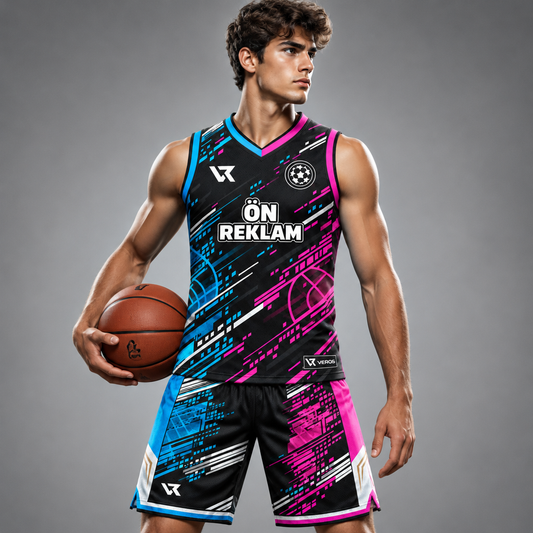 VEROS Neon Split Basketbol Forma Takımı - sporcu üzerinde