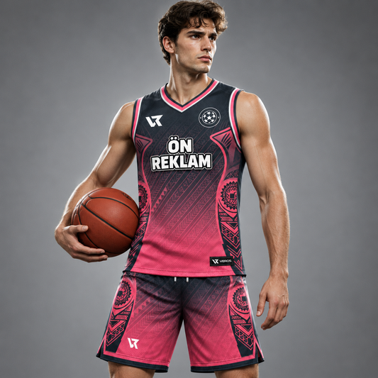 VEROS Coral Tribal Basketbol Forma Takımı - sporcu üzerinde