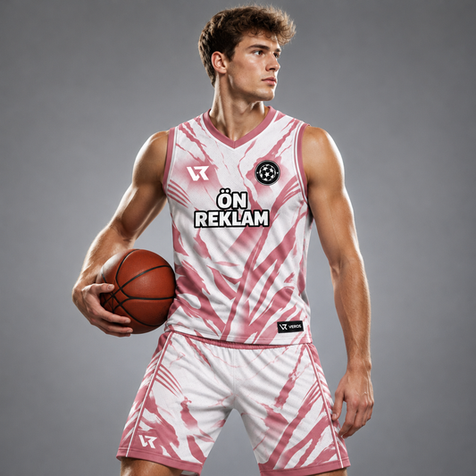 VEROS Rose Marble Basketbol Forma Takımı - sporcu üzerinde