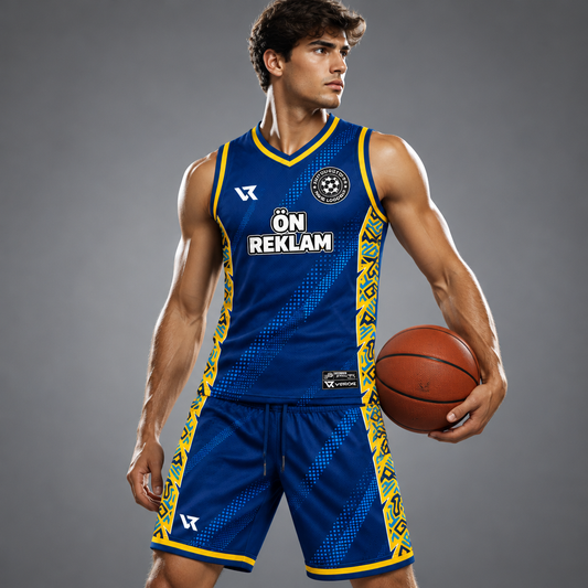 VEROS Geo Blue Basketbol Forma Takımı - sporcu üzerinde