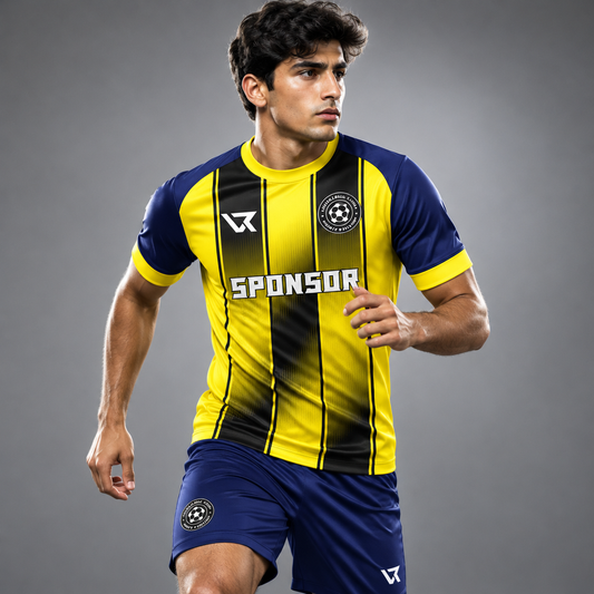 Sarı Amblem Desenli Halı Saha Forması VF-AI009 - sporcu üzerinde