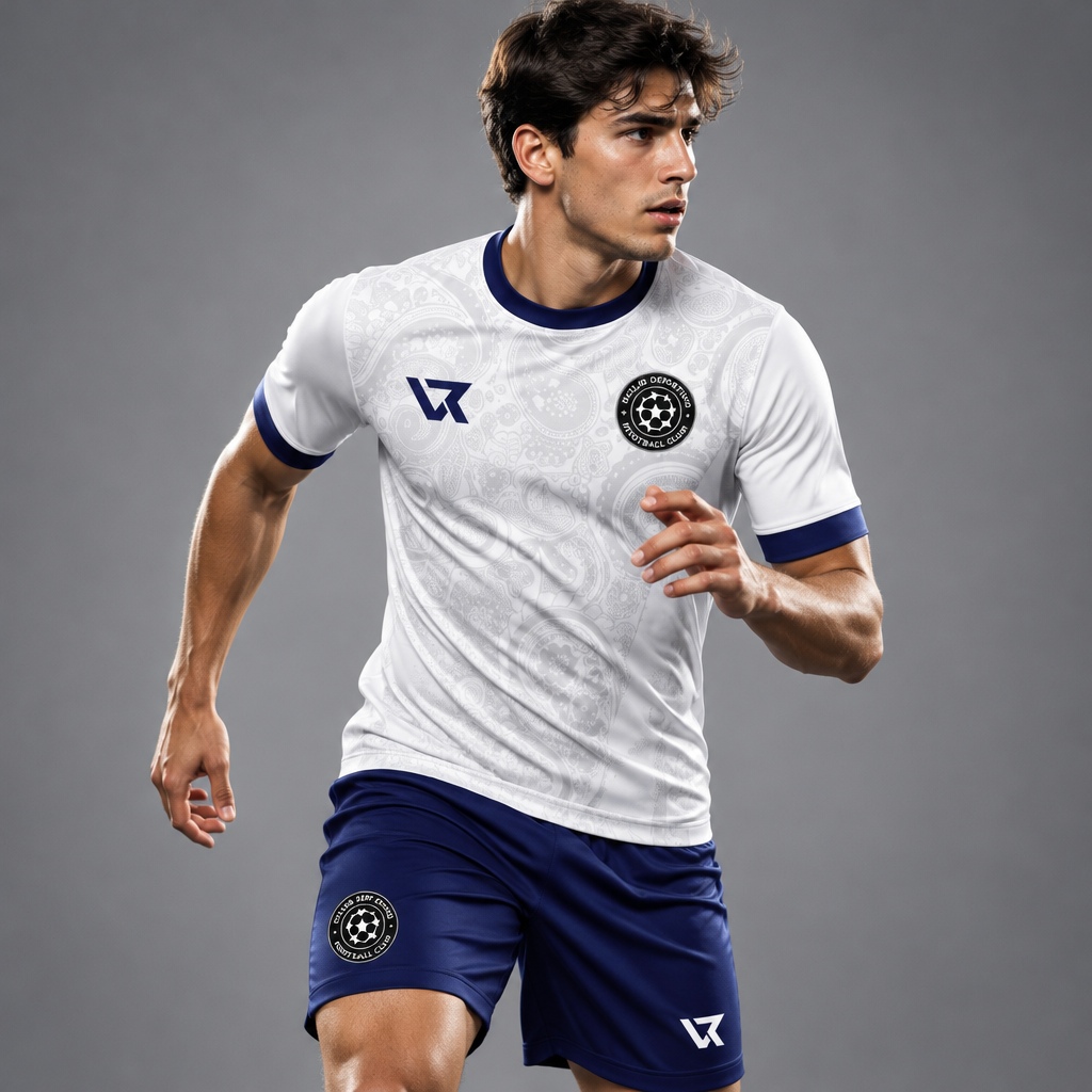 Beyaz Ağaç Deseni Halı Saha Forması VF-AI004 - sporcu üzerinde