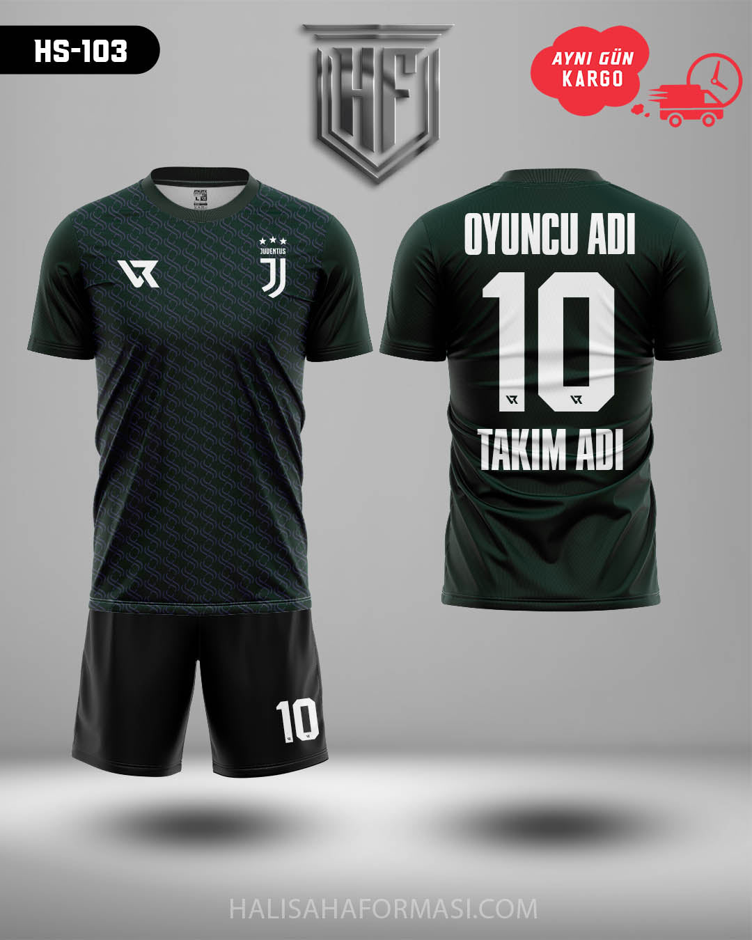 Juventus Siyah Desenli Petrol-Haki Yeni Sezon Forma