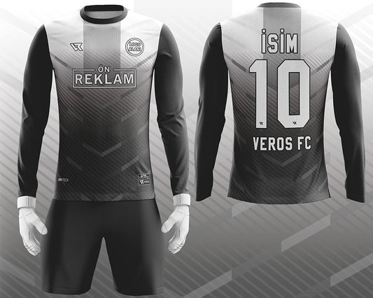 Siyah Kaleci Forması Beyaz Desenli Tasarım VFK0018