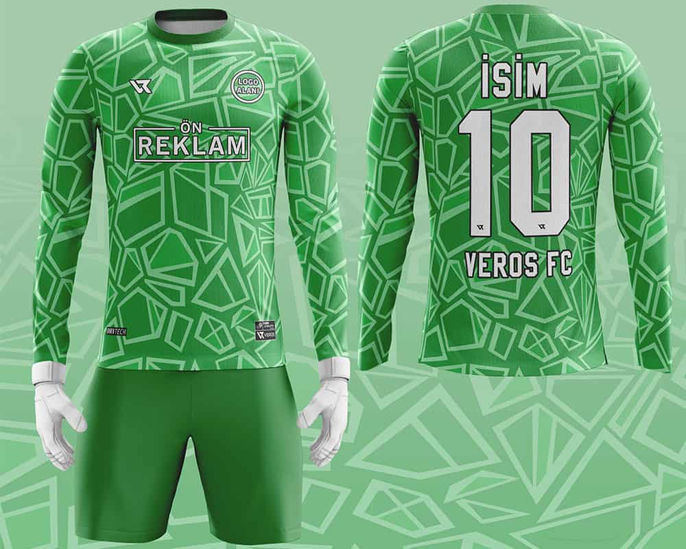 Özel Tasarım Uzun Kollu Kaleci Forması Yeşil VFK0003