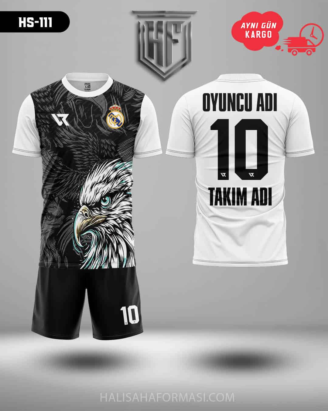 Real Madrid Beyaz-Fildişi Siyah Desenli Forma