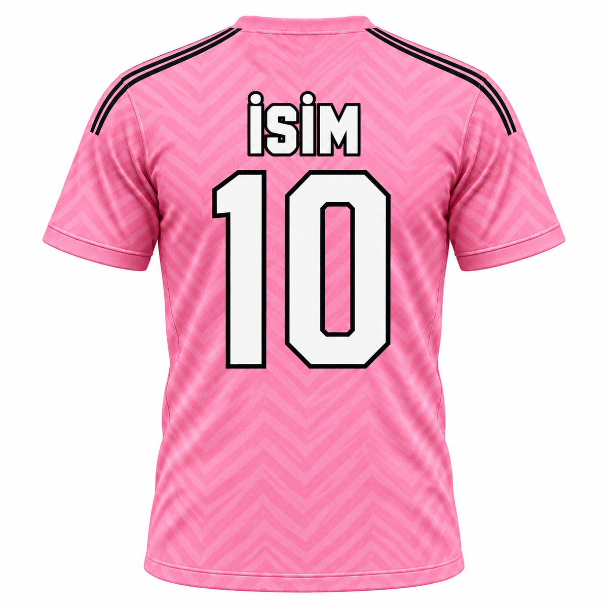 VEROS Pembe Dalga Kişiye Özel Futbol Forma Takımı arka görünüm isim ve 10 numara