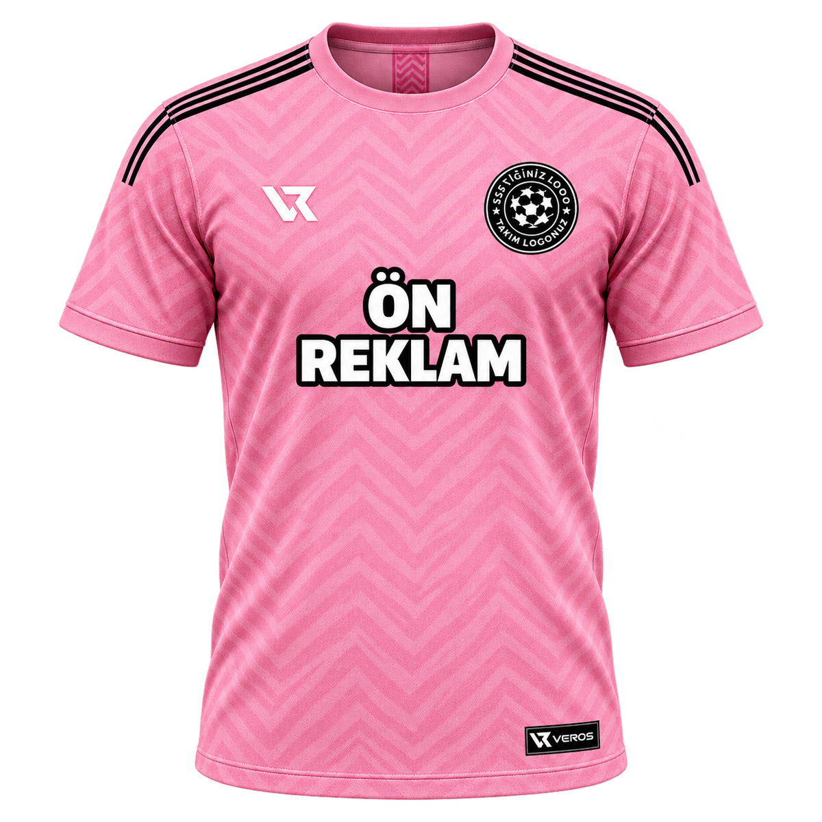 VEROS Pembe Dalga Kişiye Özel Futbol Forma Takımı ön görünüm