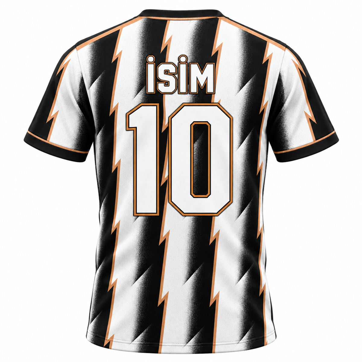 VEROS Zebra Şimşek Kişiye Özel Futbol Forma Takımı arka görünüm isim ve 10 numara