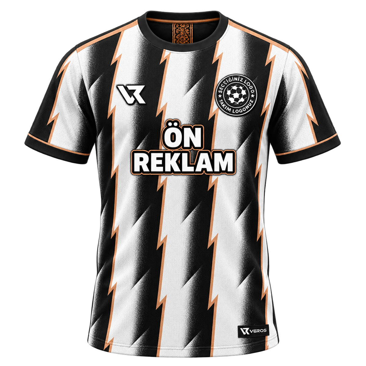 VEROS Zebra Şimşek Kişiye Özel Futbol Forma Takımı ön görünüm