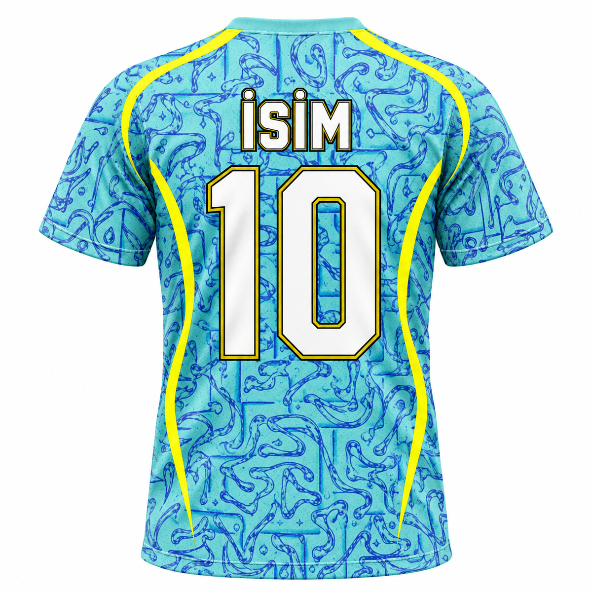 VEROS Mint Labirent Kişiye Özel Futbol Forma Takımı arka görünüm isim ve 10 numara