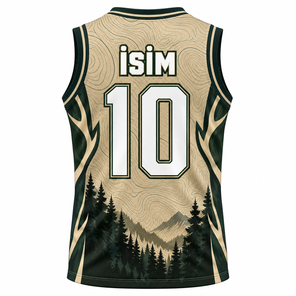 VEROS Alpine Stag Basketbol Forma Takımı arka isim ve numara görünümü