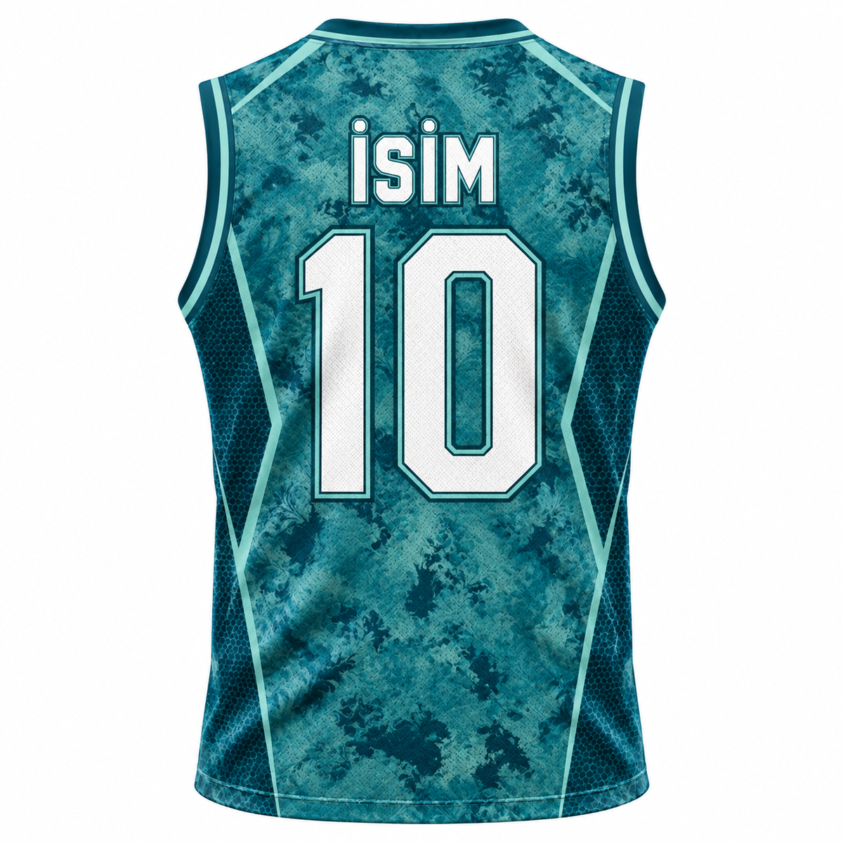 VEROS Aqua Stone Basketbol Forma Takımı arka isim ve numara görünümü