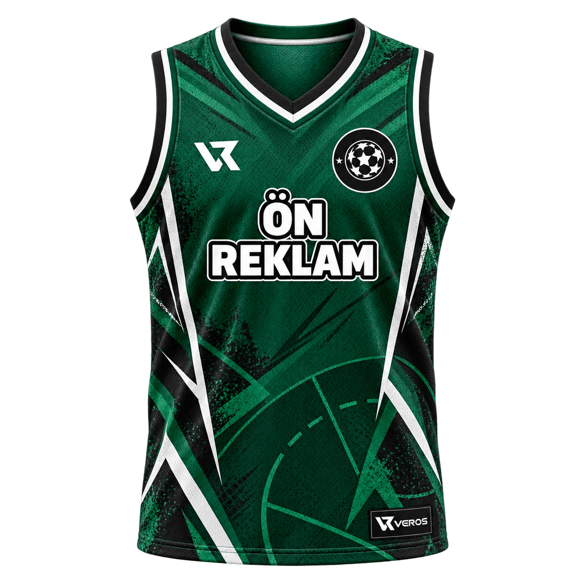 VEROS Emerald City Basketbol Forma Takımı ön görünüm Zümrüt Yeşili-Beyaz