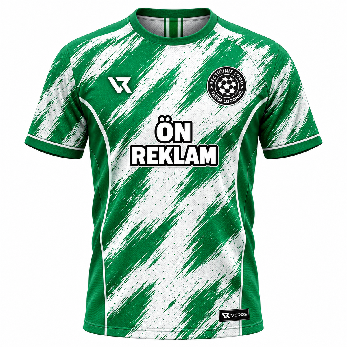 VEROS Emerald Grunge Futbol Forma Takımı ön görünüm Zümrüt Yeşili-Beyaz